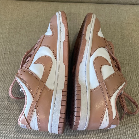 Nike Women's Low-Top Dunks Sneakers in Blush Pink and White - Picture 6 of 8